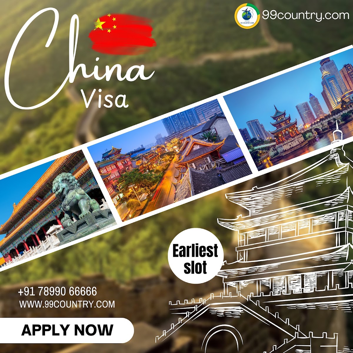 99Country.com , China Visa. Dubai visa agent and USA visa agent in Bangalore photo 2